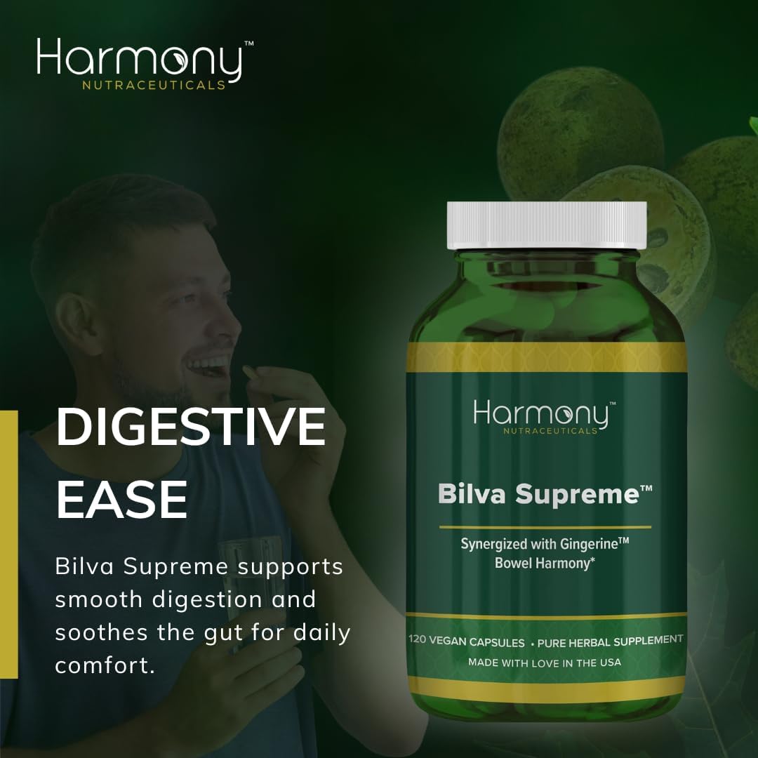 Harmony Nutraceuticals Bilva Supreme - Suplemento Ayurvédico para la Digestión con Jengibre - 120 Cápsulas Veganas