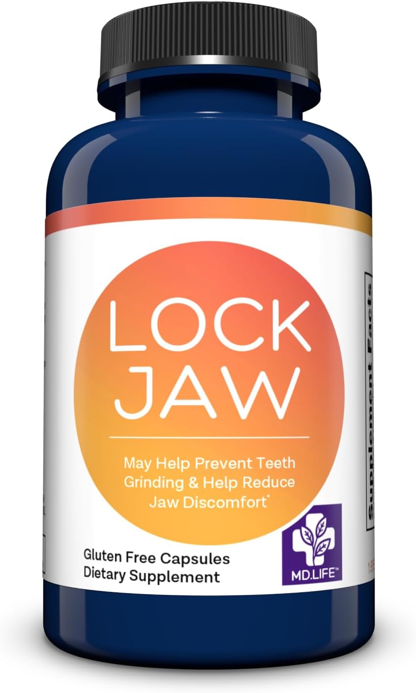 MD.LIFE Lock Jaw Assistance - Suplemento para Alivio de la Mandíbula - 60 Cápsulas Veganas - Doble Potencia