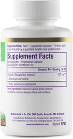 Paradise Herbs Bacopa Extract - 60 Cápsulas Veganas Sin Gluten