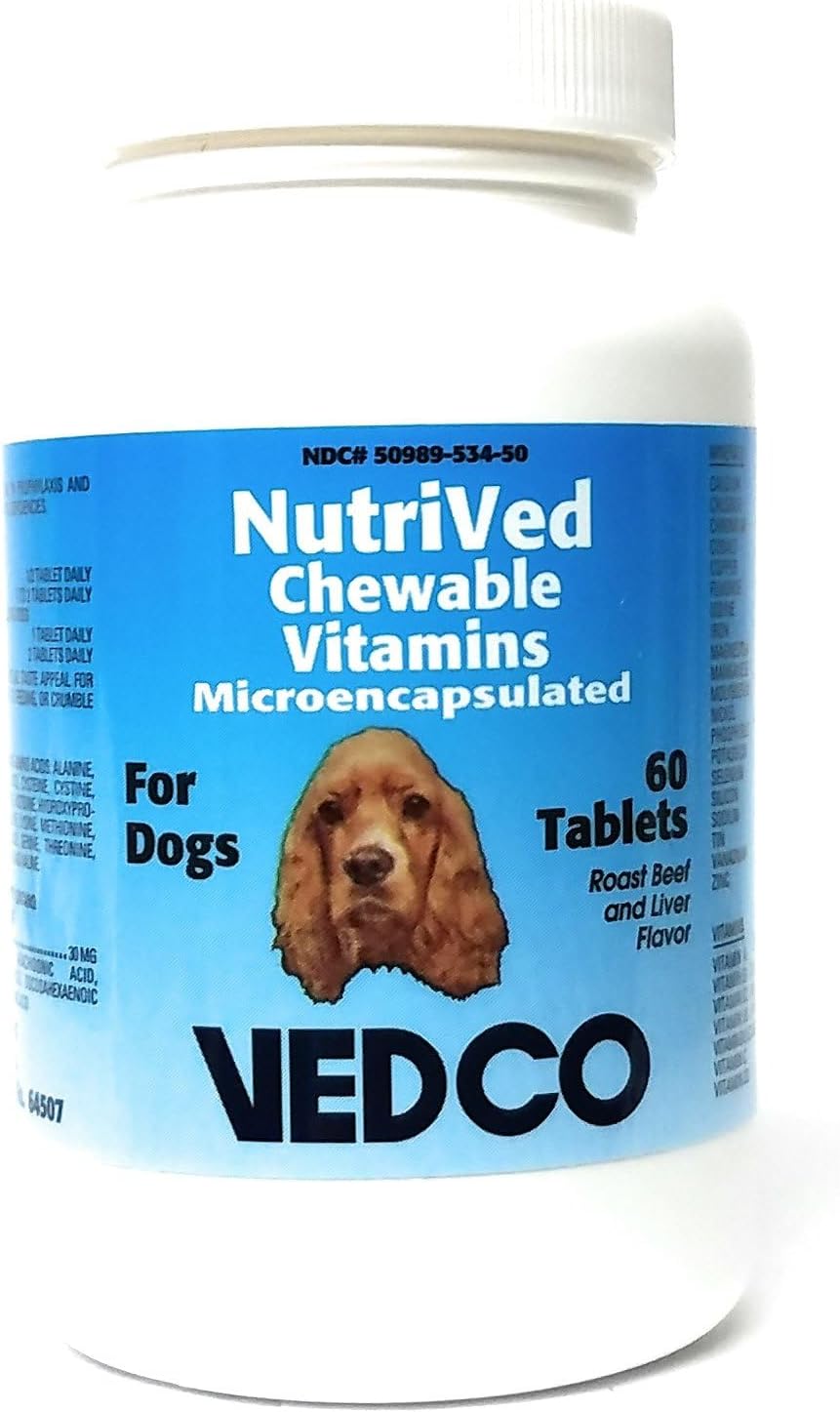 Vedco NutriVed Multivitamínicos Masticables para Perros, 60 Comprimidos