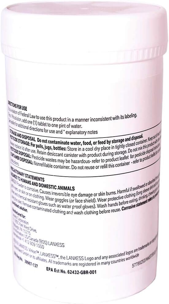 DuPont Virkon S, 50 comprimidos, 9 oz (255 g)
