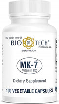 Bio-Tech Pharmacal MK-7 (Vitamina K2), 100 Cápsulas Vegetales