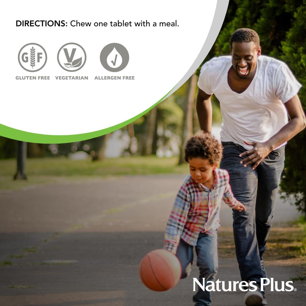 NaturesPlus Papaya Enzyme - 180 Comprimidos Masticables - Suplemento Digestivo con Papaína, Amilasa y Proteasa