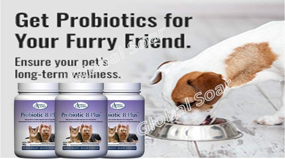 Omega Alpha Probiotic 8 Plus - Probiótico y enzimas para perros y gatos (500g)