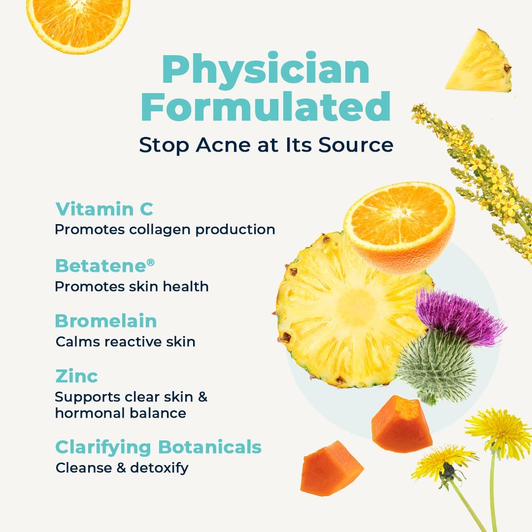 VitaMedica Fórmula de Vitaminas para Piel Clara | Suplemento para el Acné No Quístico | Vitaminas A, C, E, Selenio, Cromo y Zinc | Paquete de 2