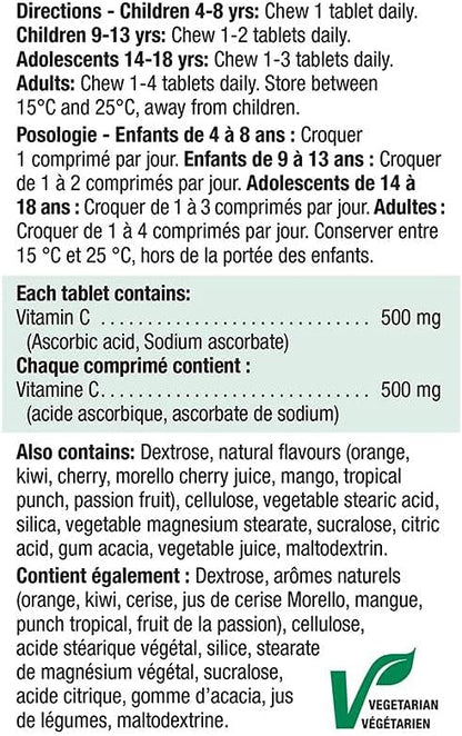 Jamieson Vitamina C 500 mg - 120 Comprimidos Sabor Frutas Mixtas – Image 4