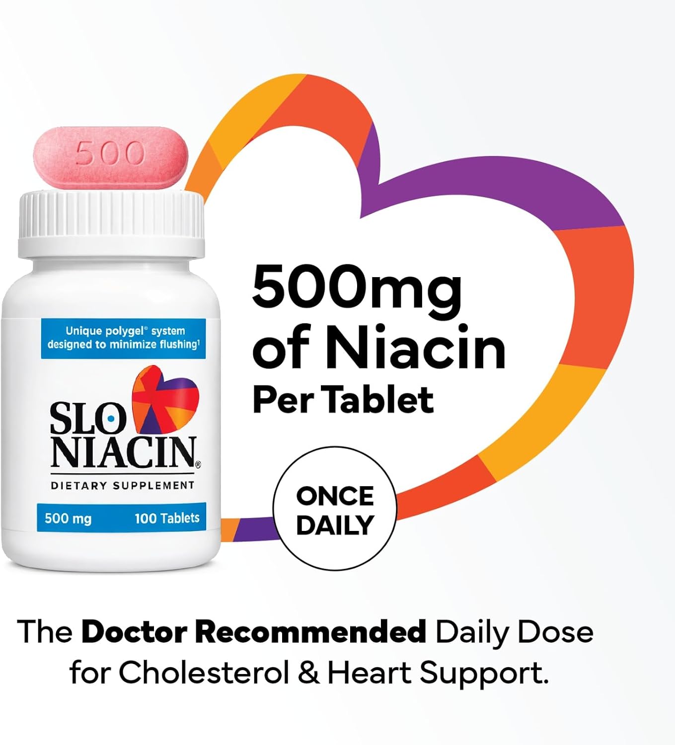 Slo-Niacin Niacina de Liberación Lenta 500 mg - 200 Comprimidos