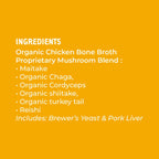 iHeartDogs Turkey Tail Mushroom para Perros - Polvo con Caldo de Huesos y Mezcla de 6 Hongos