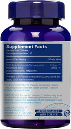 Esmond Natural NMN Plus (5 Paquetes) - 300 mg NMN + 30 mg Trans-Resveratrol, 300 Comprimidos