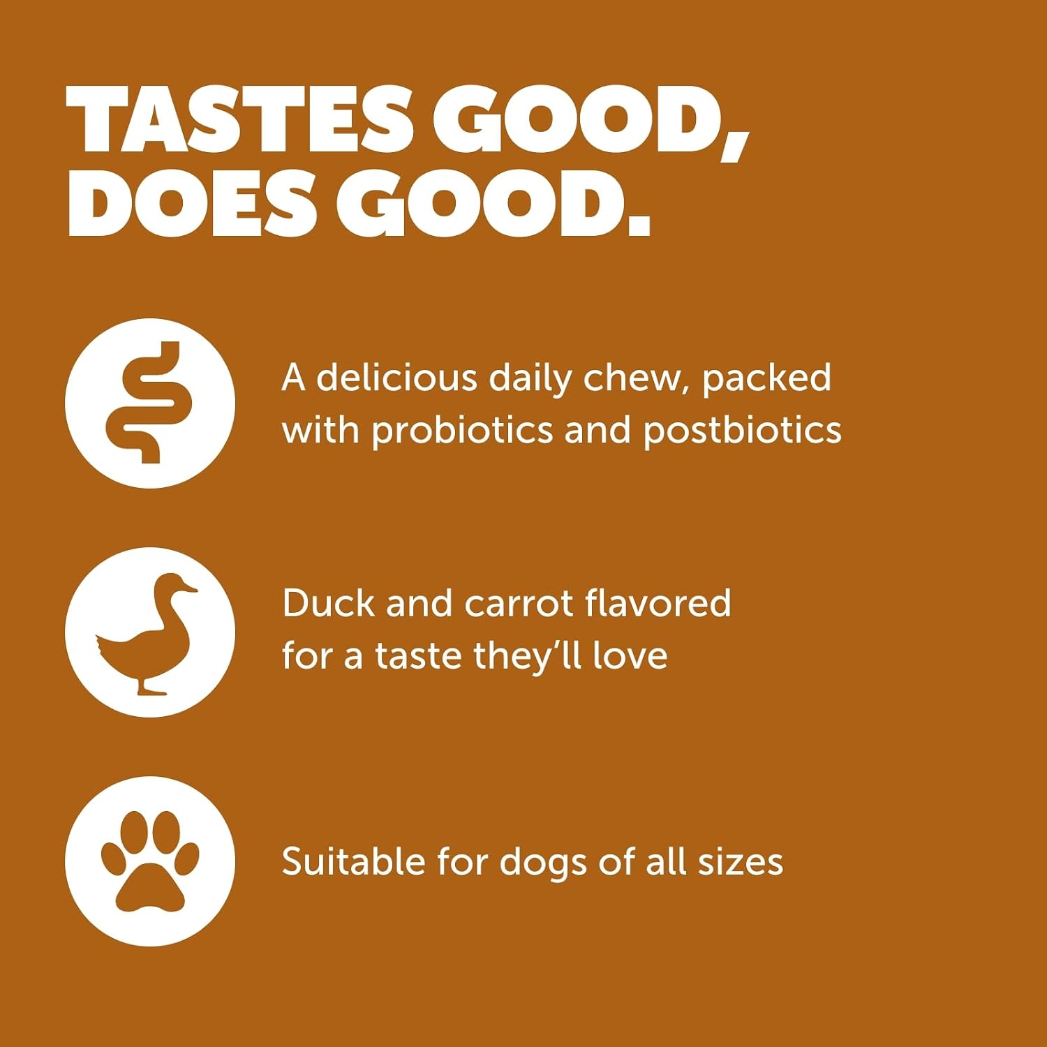 Protexin Daily Care Gut+ Wellness - 60 masticables sabor pato y zanahoria para perros