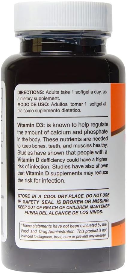 Sunshine Naturals Vitamina D3 10000 UI - 100 Cápsulas Blandas