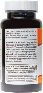 Sunshine Naturals Vitamina D3 10000 UI (250 mcg) - 200 Cápsulas Blandas (2 Envases de 100)
