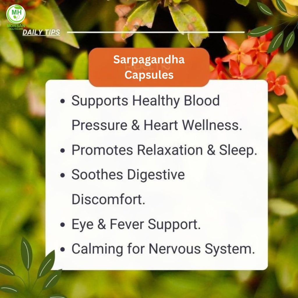 Cápsulas de Sarpgandha (Rauwolfia serpentina) de Morsan Healthcare, Paquete de 4 x 60 cápsulas veganas de 500 mg