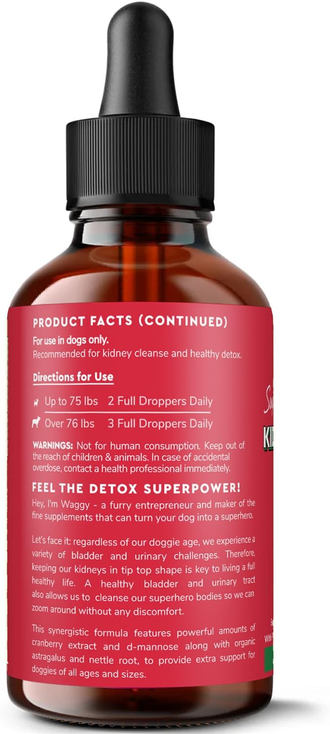 Wonder Paws Premium Kidney Support for Dogs – Suplemento Líquido de Arándano para Perros – 60 ml
