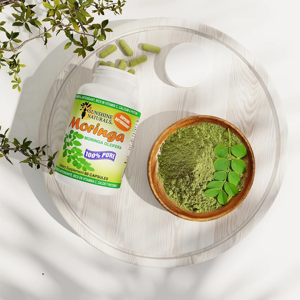 Sunshine Naturals Moringa - Suplemento Dietético, 120 cápsulas (Paquete de 5)