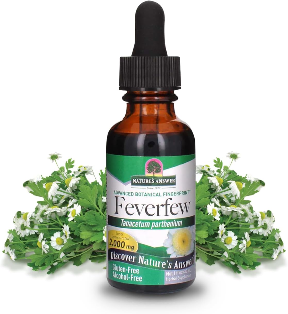 Nature's Answer Extracto de Matricaria Sin Alcohol 2000mg 30ml | Promueve el Bienestar General | Fuente de Partenólido | Sin Sabores ni Conservantes Artificiales