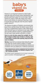 Nordic Naturals Baby's Vitamin D3, sin sabor - 400 UI - 90 dosis