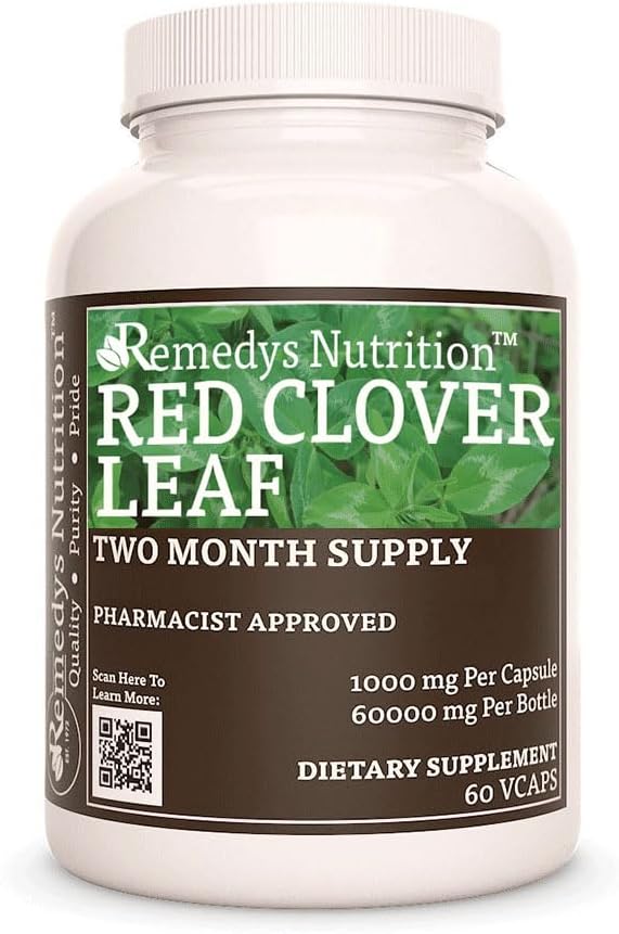 Remedy's Nutrition Trébol Rojo (Red Clover Leaf) 1000 mg - 60 Cápsulas Veganas