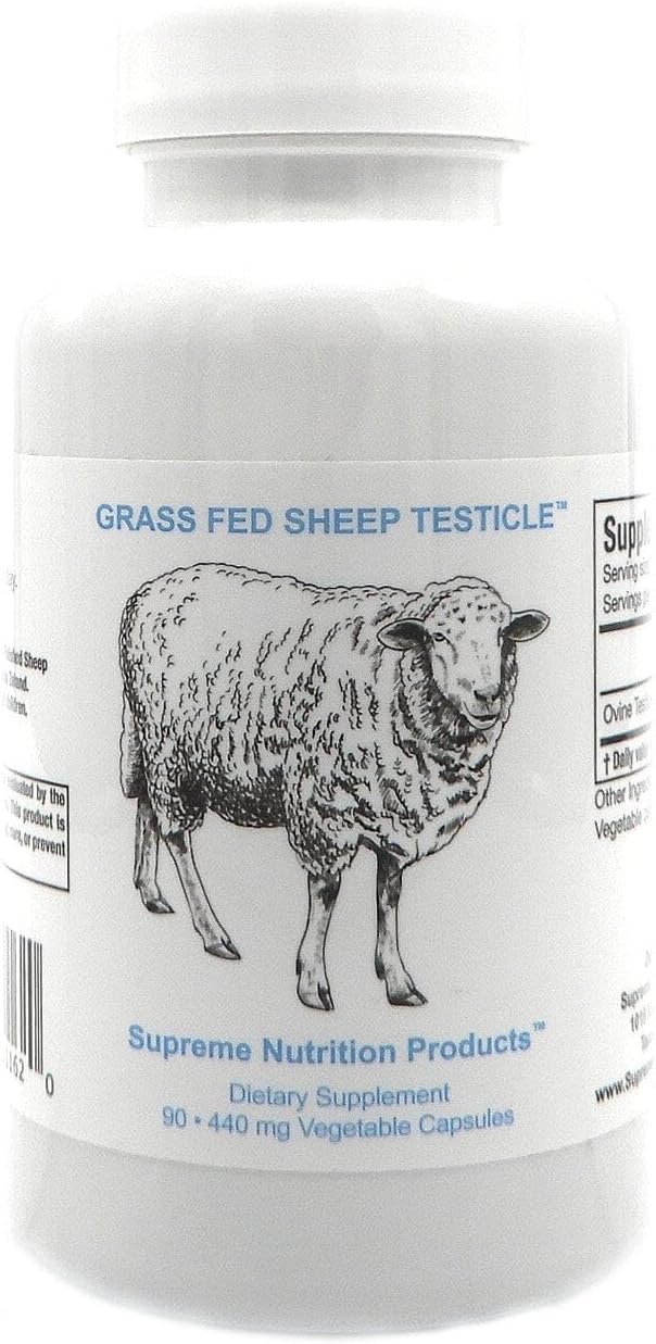 Supreme Nutrition Sheep Testicle - Testículo Ovino 100% Grass Fed, 90 Cápsulas