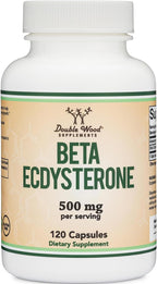 Beta Ecdysterona 500 mg por ración - 120 cápsulas - Suplemento vegetal para la salud masculina - Sin OGM y sin gluten - Double Wood