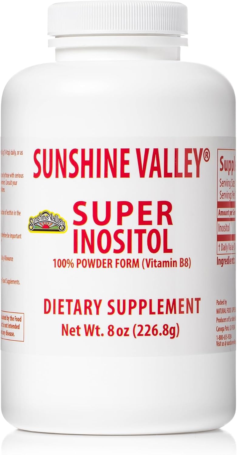 Sunshine Valley® Super Inositol en Polvo – Complemento Alimenticio – Sin Sabor – 226 g