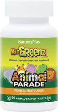 NaturesPlus Animal Parade KidGreenz - 90 Chewable Tablets (3 Pack) - Children's Superfood Blend