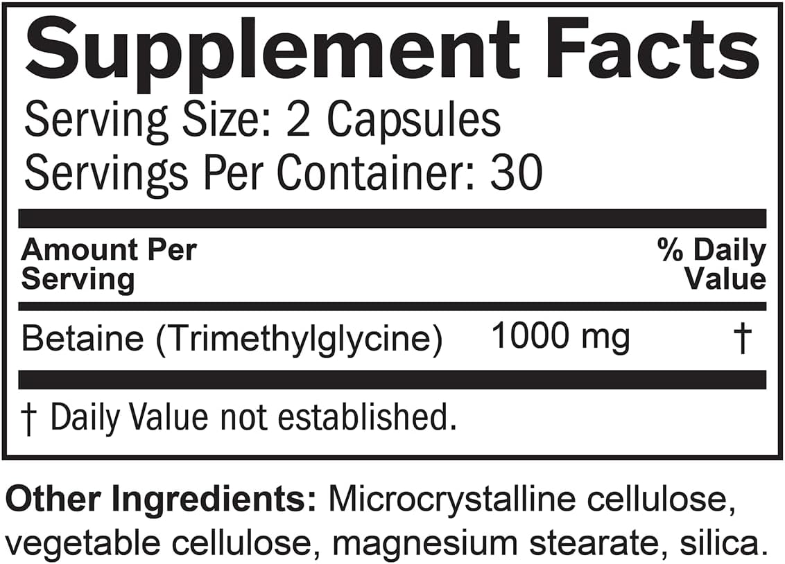 BRAINMD Betaina TMG - 60 Cápsulas - Apoyo para el Estado de Ánimo