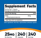 Nutricost DHEA 25mg, 240 Cápsulas - Sin Gluten, Sin Soja, No GMO