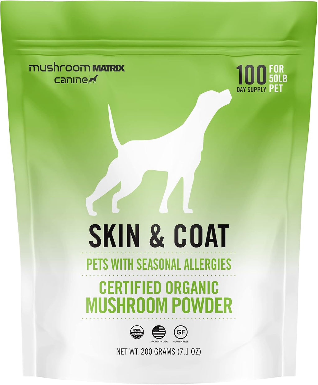 Om Mushroom Matrix Skin & Coat - Suplemento de Hongos Orgánicos para Perros y Gatos (200 g)