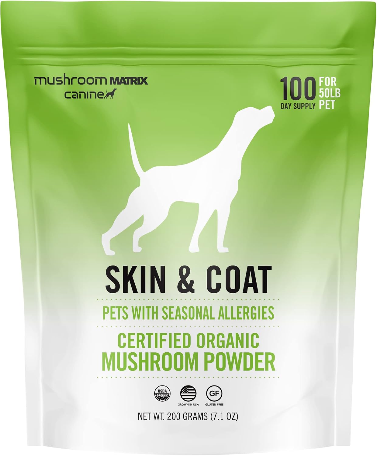 Om Mushroom Matrix Skin & Coat - Suplemento de Hongos Orgánicos para Perros y Gatos (200 g)