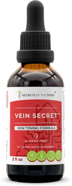 Secrets of the Tribe - Vein Secret, Fórmula de Tónico Venoso, Gotas de Extracto Líquido sin Alcohol (60 ml)