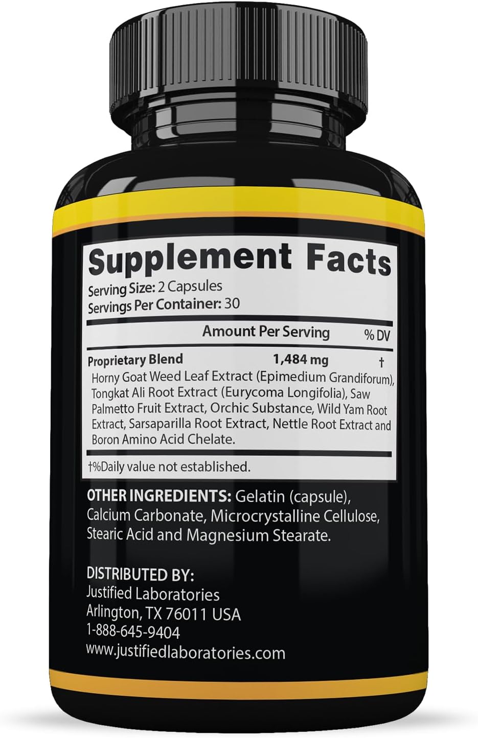 Justified Laboratories (Pack de 3) Sizegenix Complemento para la Salud Masculina 1484mg 180 Cápsulas