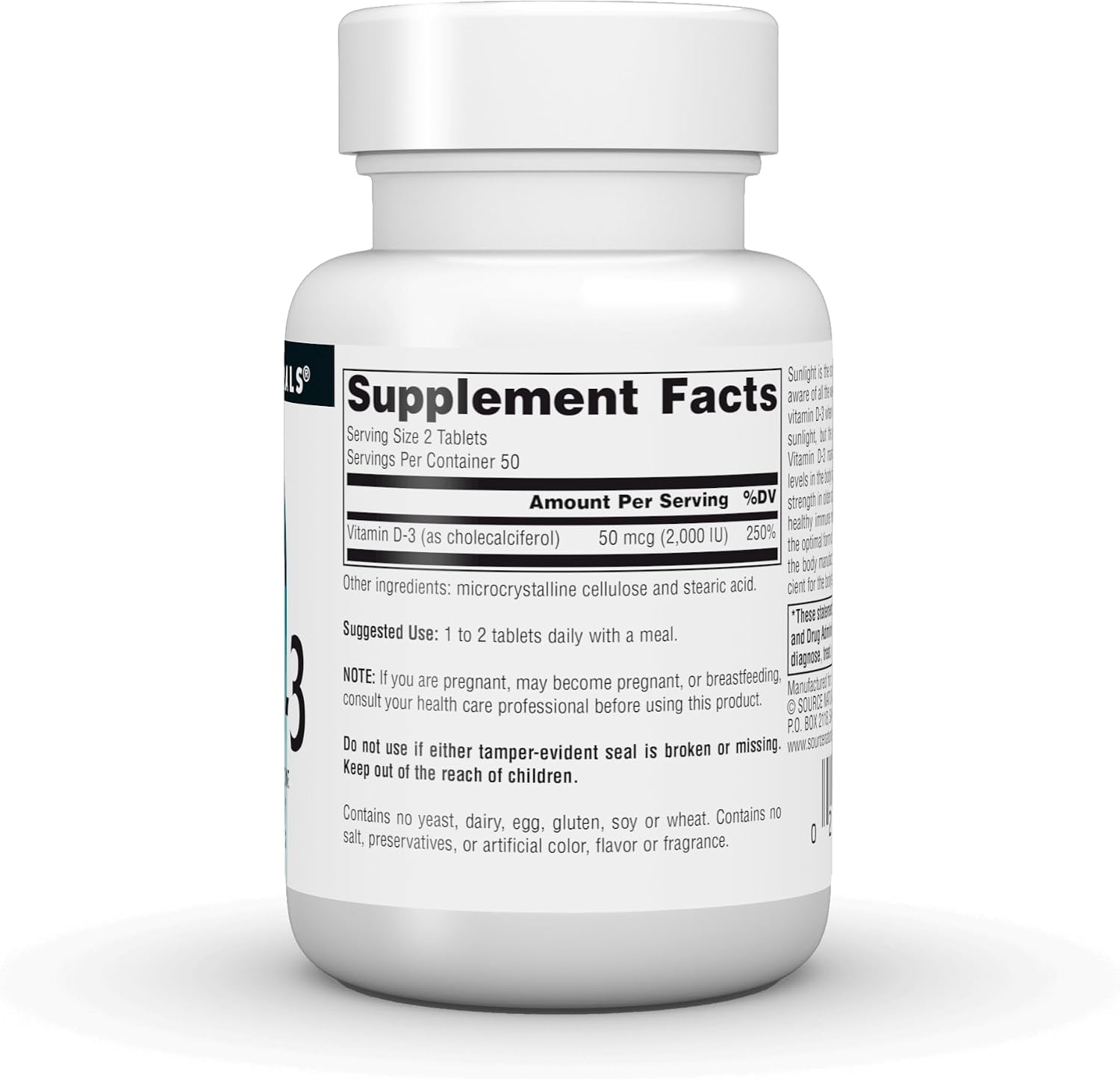 Source Naturals Vitamina D3 1000 UI - 100 Comprimidos