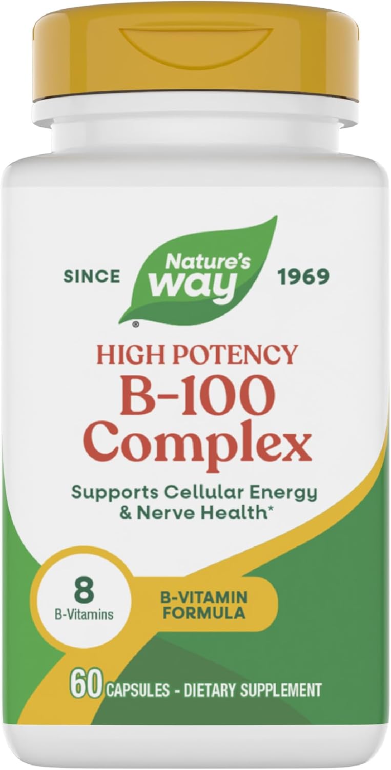 Nature's Way Complejo B-100 - 60 Cápsulas - Apoyo a la Energía Celular y Salud Nerviosa