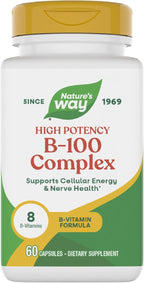 Nature's Way Complejo B-100 - 60 Cápsulas - Apoyo a la Energía Celular y Salud Nerviosa