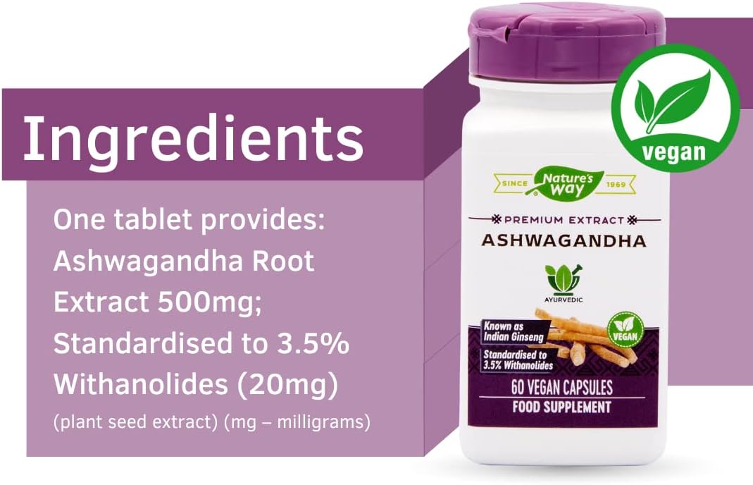Nature's Way - Ashwagandha, 60 cápsulas vegetales