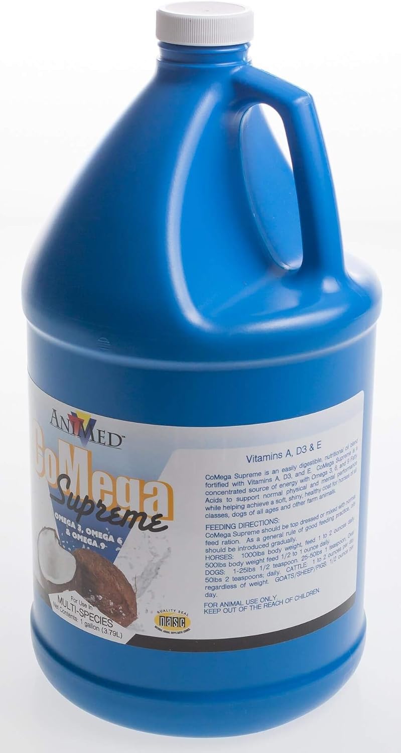AniMed CoMega Supreme - 1 Galón - Suplemento de Ácidos Grasos Esenciales para Caballos