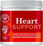 Heart Health Powder Topper para Perros y Gatos - Taurina, L-Carnitina, Espino Blanco y Antioxidantes - 180g