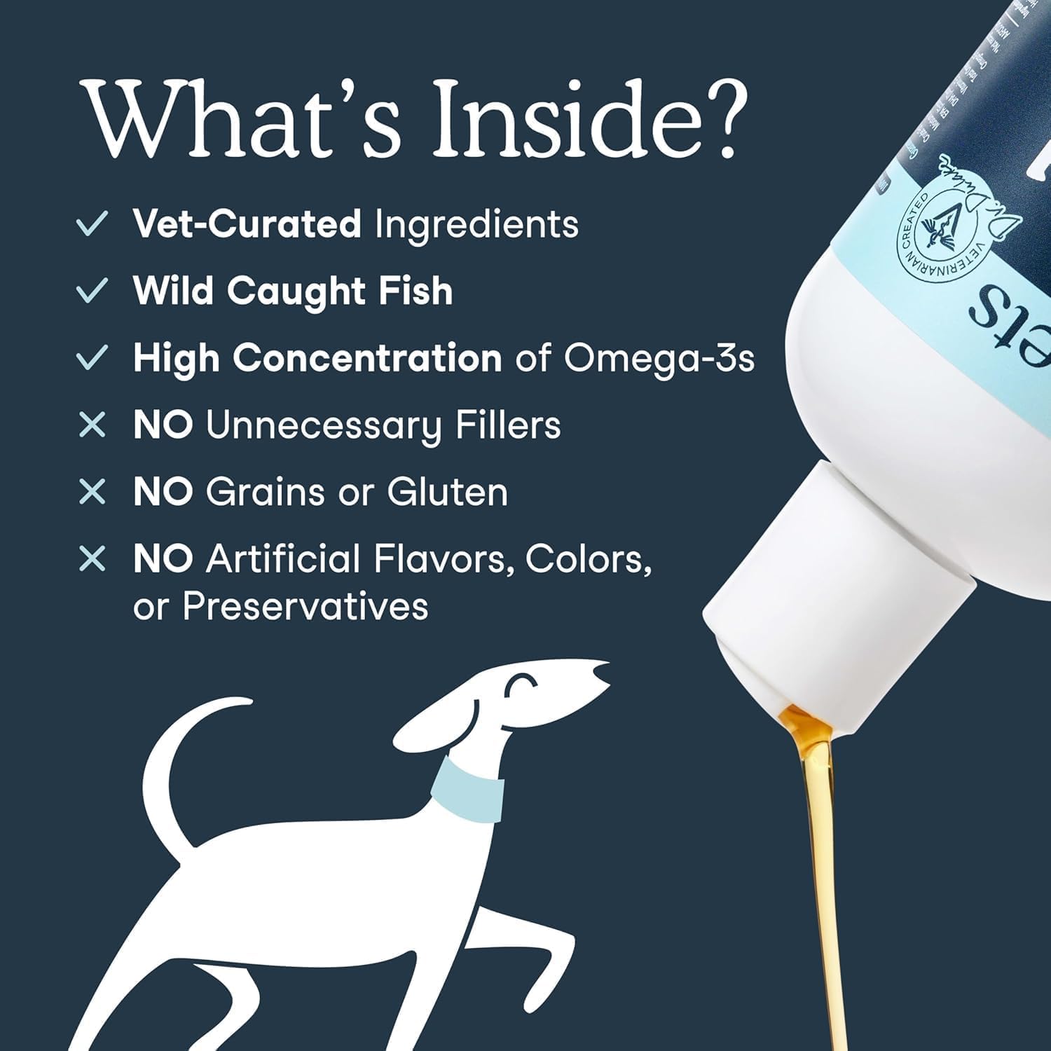 Fera Pets Aceite de Pescado Líquido - Omega 3 para Perros y Gatos, 237 ml