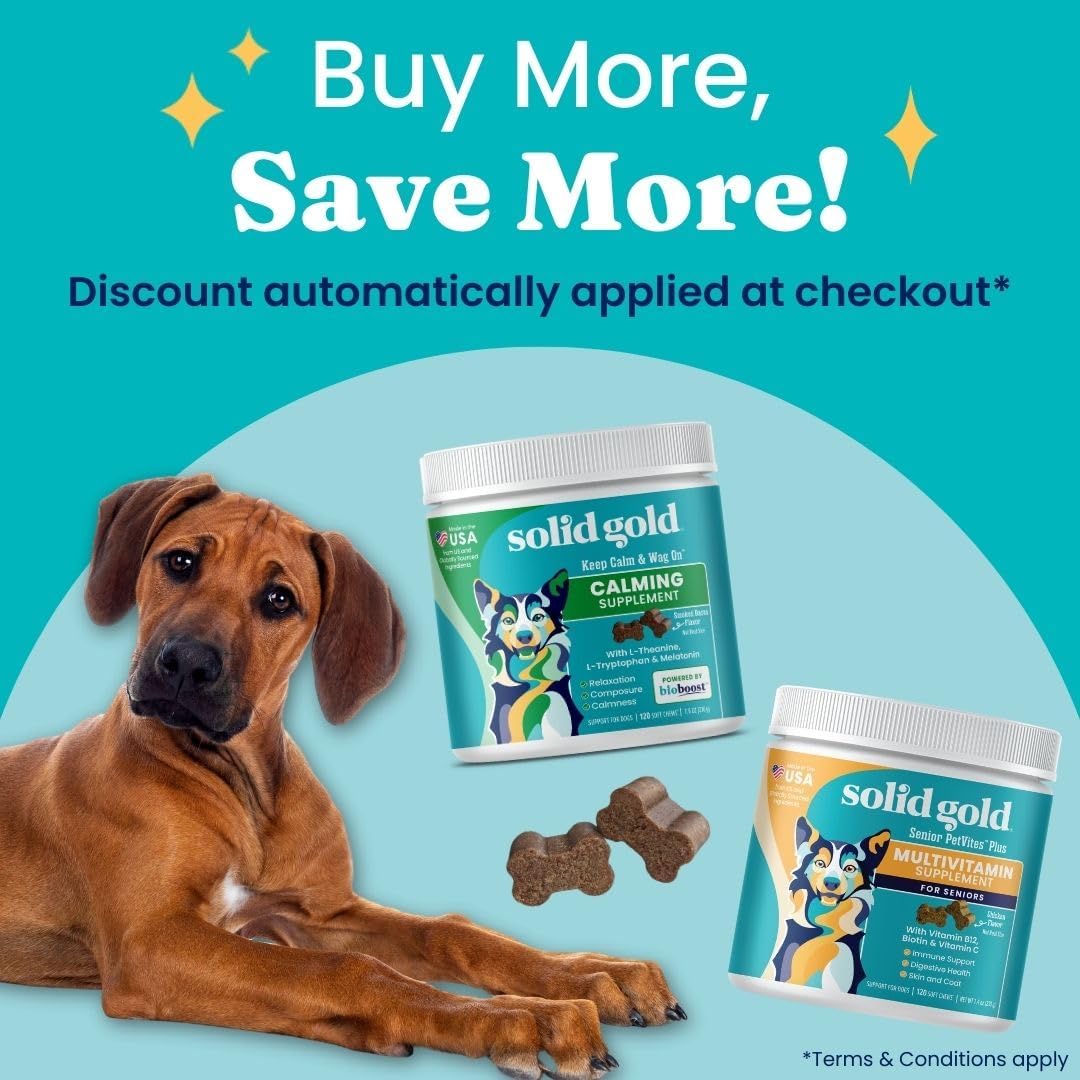 Solid Gold Multivitamínico para Perros Senior - Masticables con Glucosamina, Probióticos y Vitaminas - 120 unidades