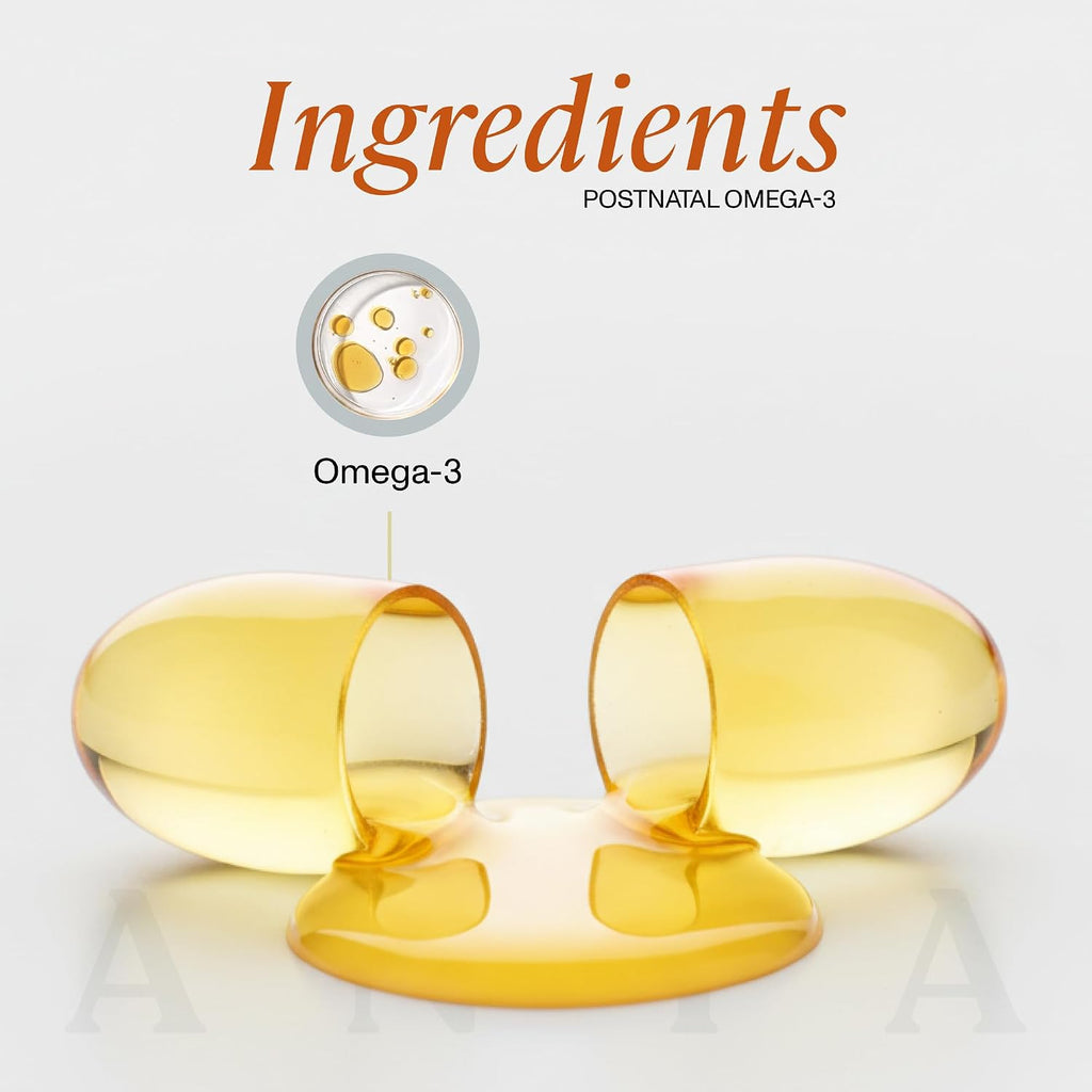 ANYA Omega 3 con 300mg de DHA y EPA, Ingredientes Limpios, Sin OGM, 100% Vegano, Sin Gluten, Soja ni Lácteos. Suplemento para Mujeres, Vitamina Prenatal y Postnatal para Apoyo en Lactancia