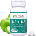 EZ Melts Vitamina D3 + K2 5000 UI, 90 Comprimidos Disolubles Veganos Sabor Manzana Verde