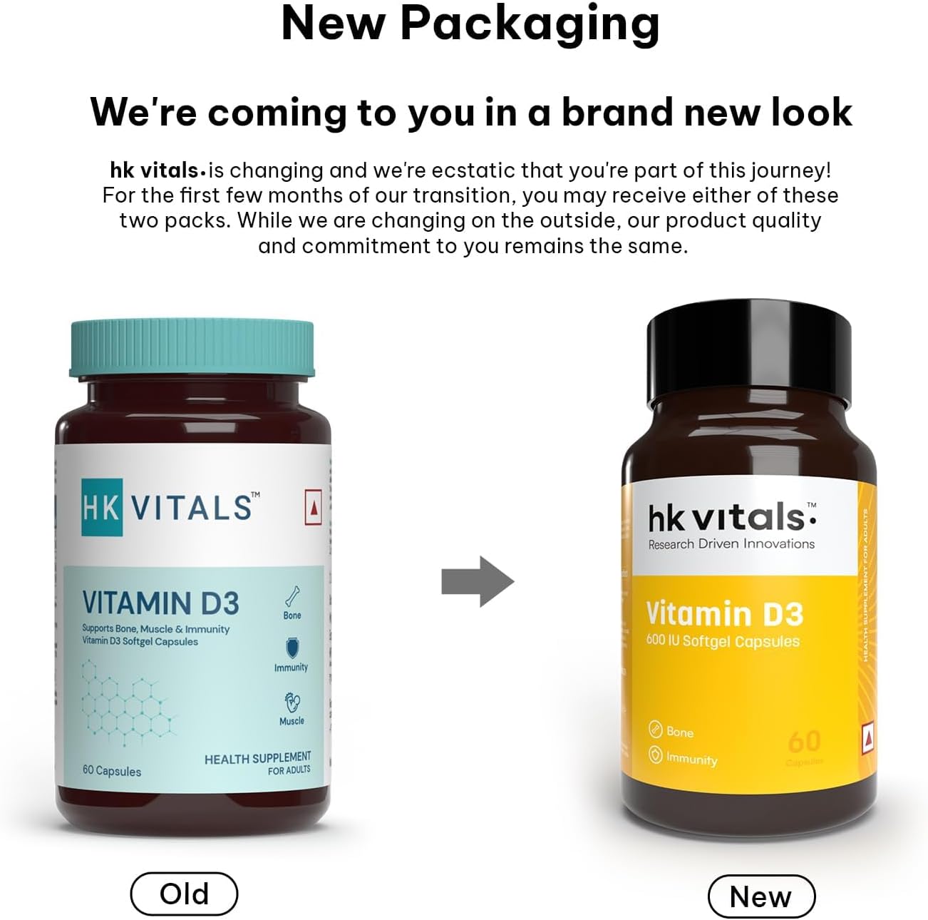 Vitamina D3 (600 IU) - 60 Cápsulas con Aceite de Girasol