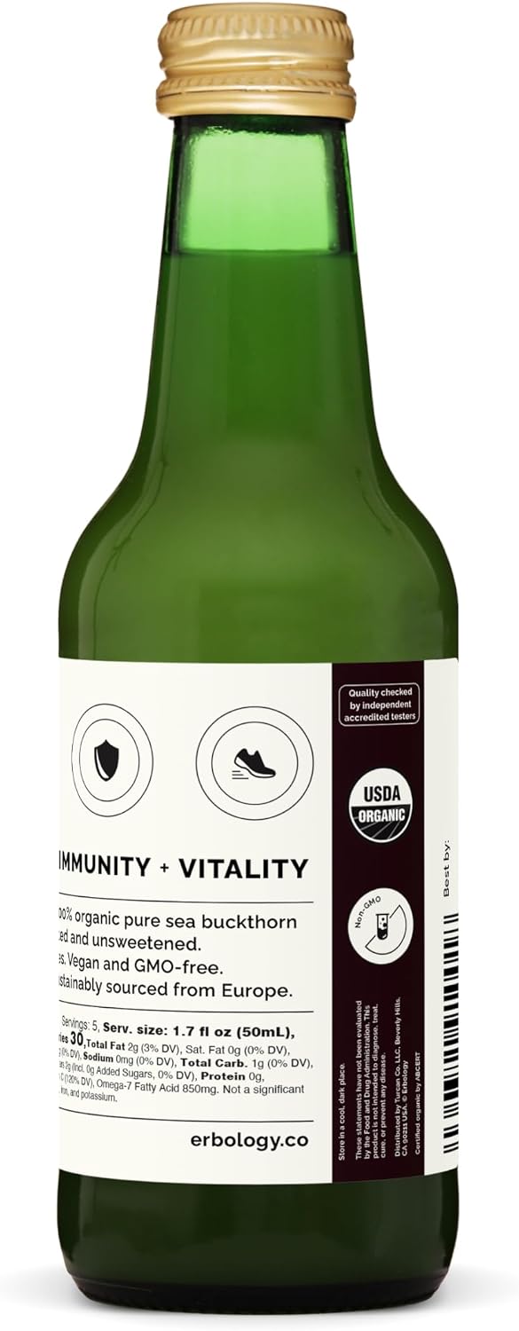 Zumo de Espino Amarillo Orgánico 100% - 250 ml - Erbology