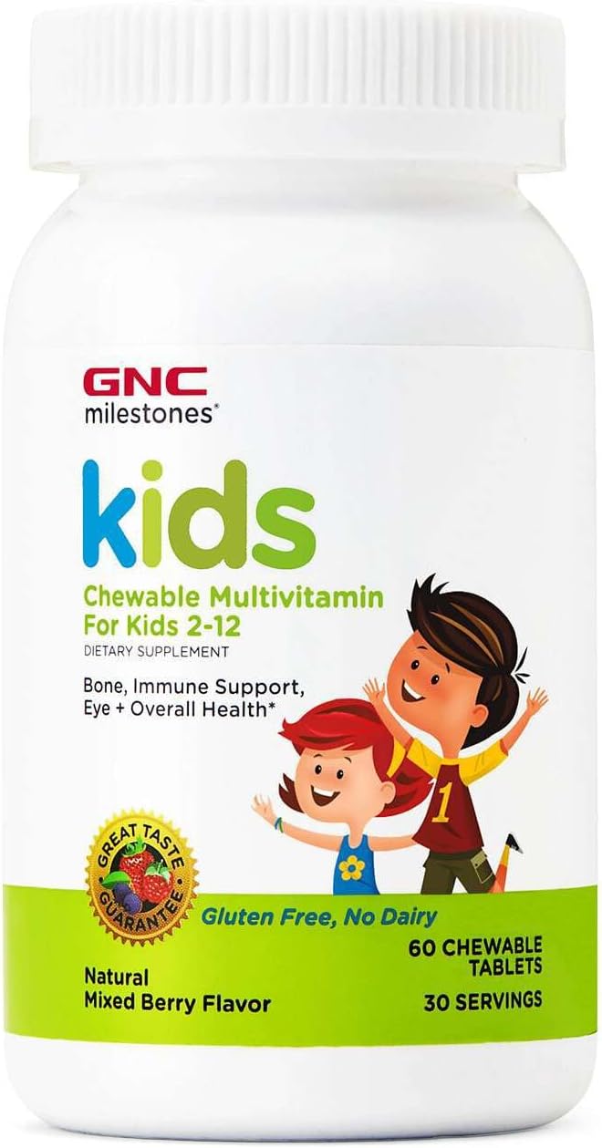 GNC Milestones Multivitamínico Masticable para Niños 2-12 años, 60 comprimidos
