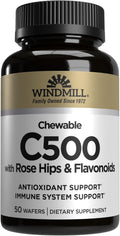 Windmill Vitamina C 500 mg con Escaramujo y Bioflavonoides - 50 Comprimidos Masticables