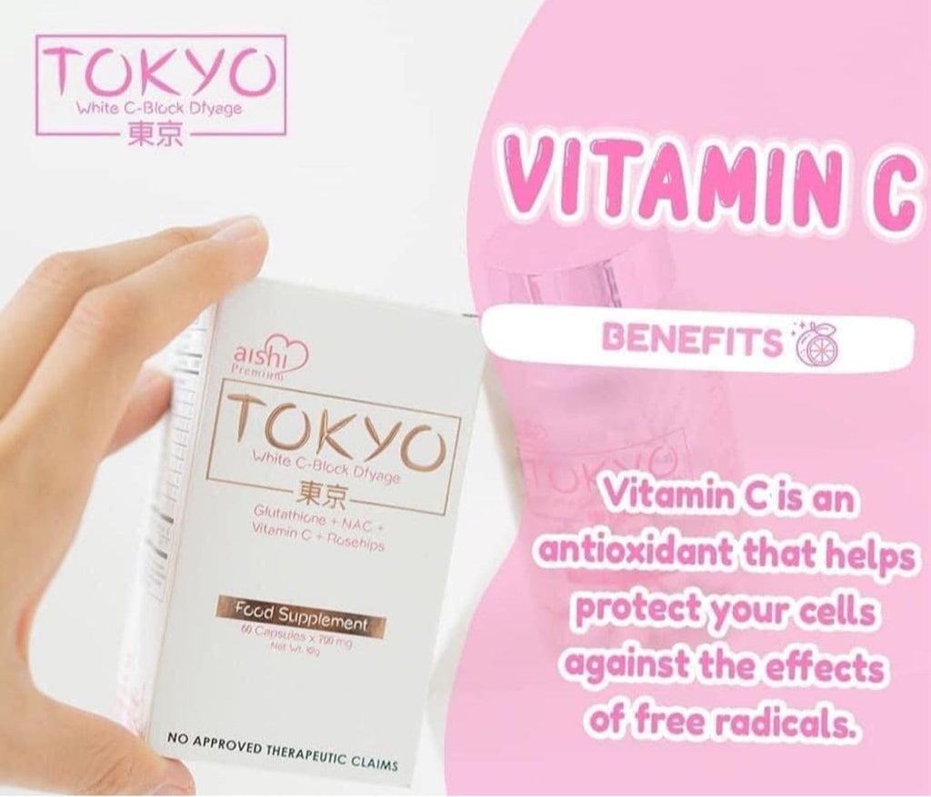 Tokyo White C-Block Dyfage Glutathione, 60 Cápsulas
