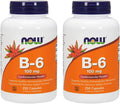 NOW Foods Vitamina B-6 100mg, 250 Cápsulas (Pack de 2)