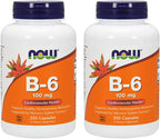 NOW Foods Vitamina B-6 100mg, 250 Cápsulas (Pack de 2)