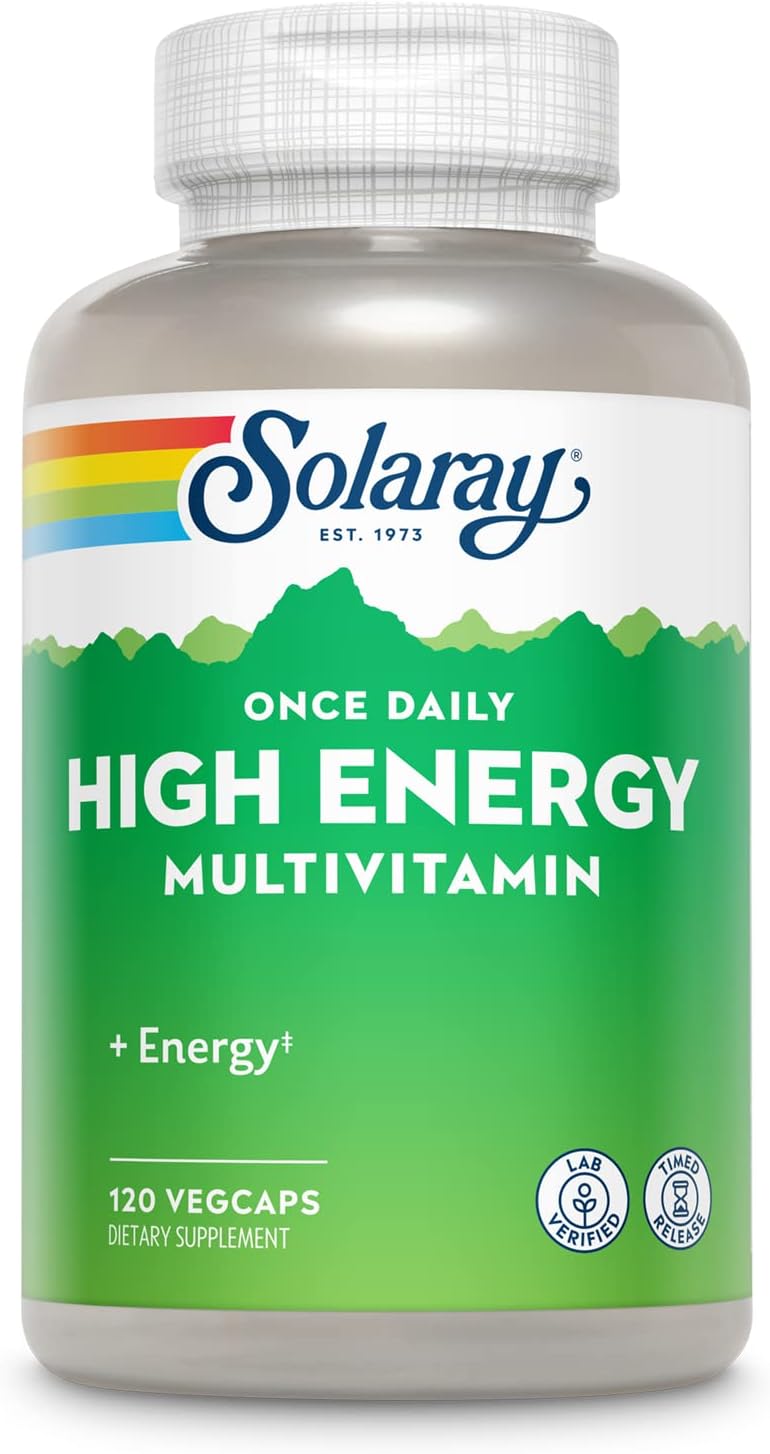 SOLARAY Once Daily Multivitamínico de Alta Energía para Mujeres y Hombres - con Vitamina C, D y Base de Hierbas y Alimentos Integrales - 180 Cápsulas